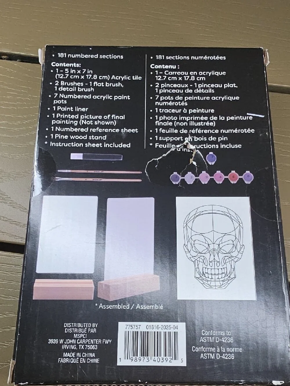 Pink & Purple Skull Paint-by-Number Acrylic Kit